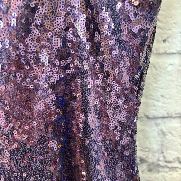 Cocktail Purple Sequin Mini Dress | Size 5/6 - Picture 6 of 7